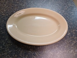 Vintage Shenango Inca Ware RimRol Oval Plate 9.5&quot; x 6.5&quot; Beige Restaurant - $9.89