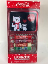 Coca Cola Lip Smacker Lip Balm Set  Of 4pcs With Tin Container  In New p... - £10.22 GBP