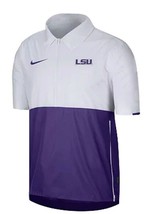 Nike LSU Tigers Coaches Short Sleeve Half Zip Pullover Shirt Jacket Mens... - £48.16 GBP