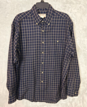 FILSON 100% Wool Men&#39;s Blue Window Pane Button Front shirt size Large - $145.00