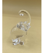 Vintage Clear Art Murano Style Blown Glass Elephant Lucky Trunk Up 3.5” - £28.44 GBP
