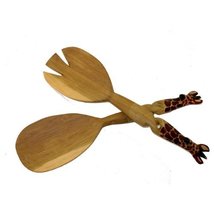 Hand-Carved Zebra Salad Tongs - £23.65 GBP