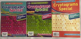 Lot of (3) Kappa Cryptograms Special Puzzle Books 2021 2022 - $21.95