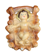 DAMAGED Baby Jesus Nativity Scene Manger Chalkware Paper Mache Japan 2.5... - $266.20 MXN