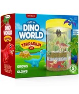 Dino World Terrarium Kit For Kids - Led Light In Lid - Dinosaur Toys For... - £28.84 GBP