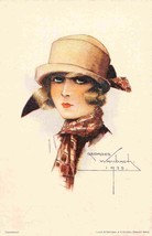 Beautiful Lady Hat Ribbon Bow artist signed Georges Wambach 1925 postcard - £6.69 GBP