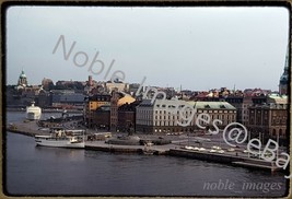 1974 Stockholm Sweden, Harbor and Skyline, Boats, Cars Kodachrome 35mm Slide - £2.72 GBP