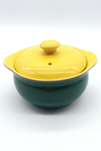Vintage Hall Covered Casserole Dish 479 Green Yellow Green Bay Packer Color Way - £15.58 GBP