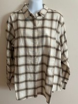 Women  Old Navy Button Front, Long Sleeve Relaxed Flannel Shirt Size XL NWT - £13.22 GBP