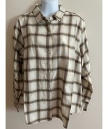 Women  Old Navy Button Front, Long Sleeve Relaxed Flannel Shirt Size XL NWT - £12.99 GBP