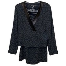 Bicci Florine Wachter Vintage Gray Animal Print Skirt Jacket Suit Womens 10 - £31.63 GBP