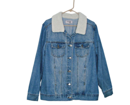 Working Title Denim Button Sherpa Collared Womens Jacket Pockets Not Lin... - £22.67 GBP