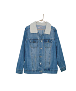 Working Title Denim Button Sherpa Collared Womens Jacket Pockets Not Lin... - $28.84