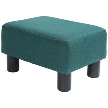 HOMCOM Green Linen Cube Ottoman Foot Rest Small Foot Stool - $71.99