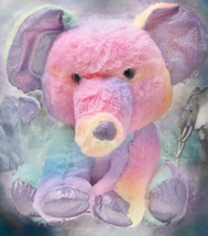 Elephant Stuffed Animal Rainbow Sherbet Plush Toys Fiesta Soft Sparkly Feet 11&quot; - £15.97 GBP