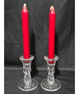 Vintage WATERFORD Style Single Light 5&quot; Candlestick - Pair Of 2 READ DES... - $33.91 CAD