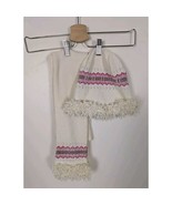 Y2k Airport Clothing Company Girls Scarf And Hat Set Chenille Cream Pink... - $7.84