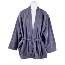 Athleta Sweater Women’s L/XL Purple open Cardigan tie Waist cotton pockets - $44.88