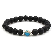 Volcanic Rock Lava Stone Beads Bracelet - £37.11 GBP