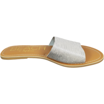 Beach Coconuts by Matisse Cabana Slide Sandals Women&#39;s Size 8 Tan Silver Leather - £12.77 GBP