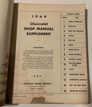 1964 GM Chevrolet Chevy Shop Service Repair Manual Supplement 64 - £14.87 GBP