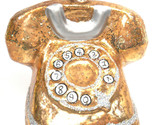 Silver Tree  NWT Golden Dial Telephone Glass Christmas Ornament  Gold 3 in - $12.37