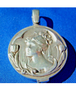 Antique Art Nouveau Sterling Silver Pendant European Deco Locket 925 Estate Gift - $2,180.25