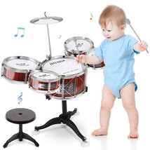 Kids Drum Set Jazz Drum Kit 8 Piece For Toddler Educational Percussion Musical I - £43.49 GBP
