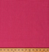 Homespun Pink Fuchsia 1/8&quot; Plaid Gingham Check Organic Cotton Fabric BTY D153.06 - £22.72 GBP