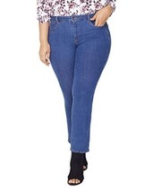 NYDJ Marilyn Straight Batik Blue Denim Jeans Womens Size 24W Stretch - £37.24 GBP