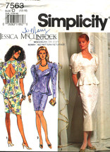 Misses TWO-PIECE DRESS Vintage 1991 Simplicity Pattern 7563 Sizes 12-16 - £9.59 GBP