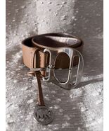 MICHAEL KORS #553811 Light Brown synthetic  ليثرسلفير Buckle WAIST BELT ... - $39.60