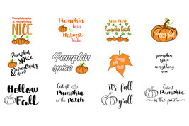 Pumpkin 12 Elements Bundle - Svg cut file for Cricut,Cameo,Silhouette, T Shirt , - £0.19 GBP