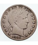 Moneda De 50 Centavos Barber De 1906-D En Buen Estado, Color Gris Claro - $78.70