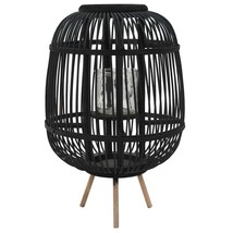 vidaXL Medium Bamboo Glass Candle Lantern Holder Decorative Lighting Acc... - $124.99