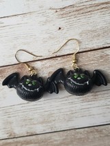 Large Round Halloween Bat Dangle Earrings Cartoon Bat Earrings - £7.98 GBP