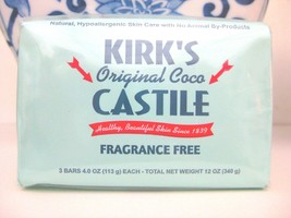 New Kirk&#39;s Original Coco Castile Soap 4 Ounces Fragrance Free - £13.93 GBP