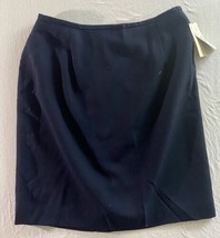 Lauren Ralph Lauren Skirt Womens 14 Navy Blue Light  Wool Pencil  Lined NWT - $14.73