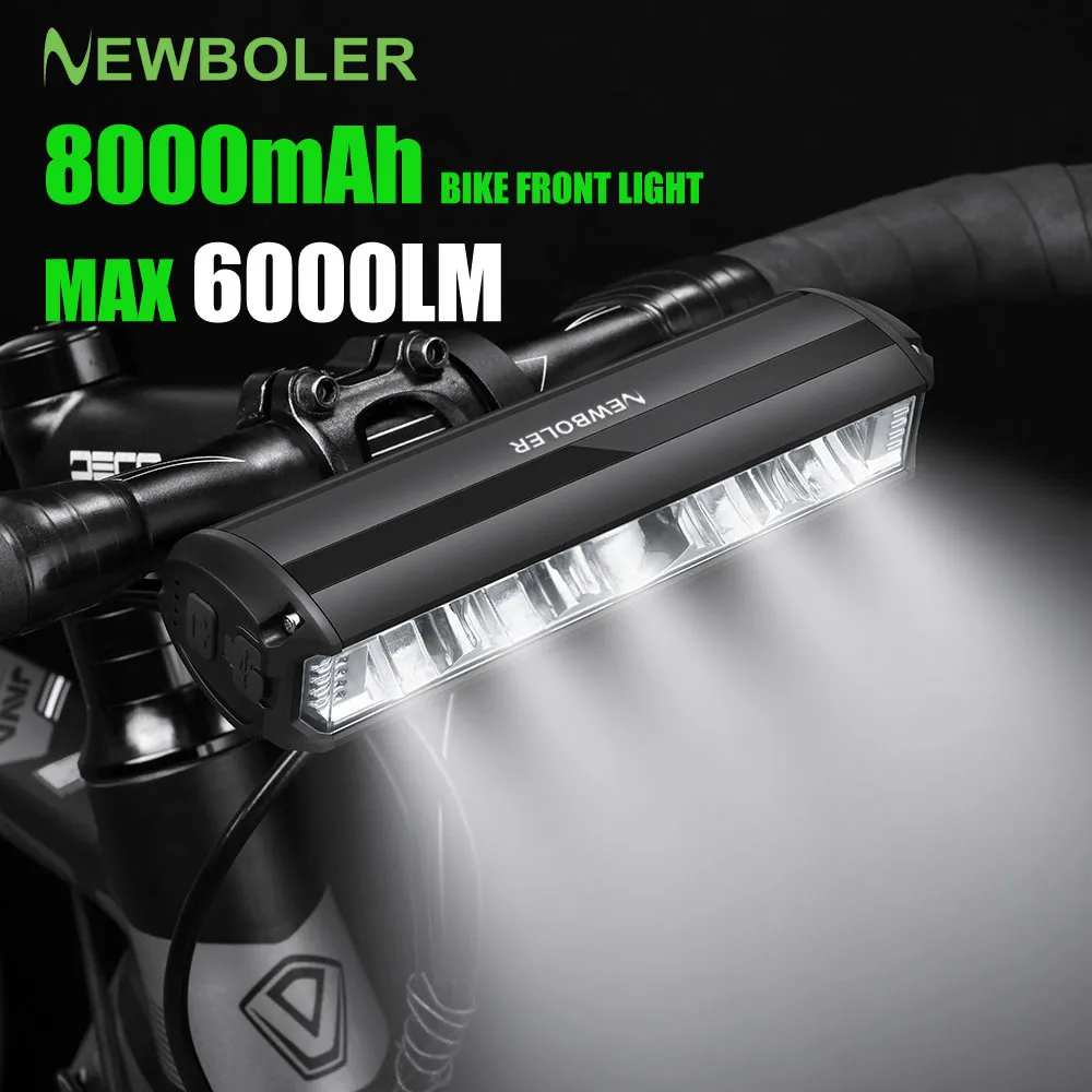 NEWBOLER Bicycle Light Front 6000Lumen Bike Light 8000mAh Waterproof Flashlight - £18.84 GBP+