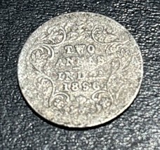 1896 British India Queen Victoria Two 2 Annas Silver (.917) Queen Victoria Coin - £15.82 GBP