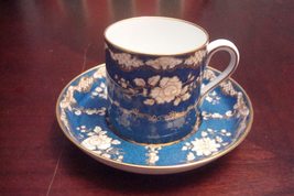Spode/Copeland for Tiffany and Co Gilt Blue &amp; Flowers 6 Cups/Saucers [*46] - £173.45 GBP