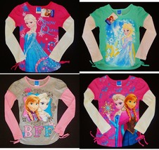 Disney Frozen Anna Elsa Long Sleeve Tees Shirts New Girls Size 4, 5, 6 Or 6X - £10.39 GBP+