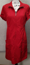 Zenergy by Chico&#39;s Shirt Dress Womens Size 0 Red Polyester Short Sleeve Half Zip - £18.05 GBP