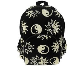 Mia Jewel Shop Yin Yang Large Backpack Retro Print Pattern Adjustable Strap Cush - £27.53 GBP
