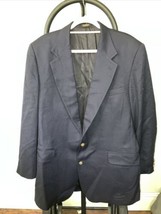 Men&#39;s Navy Blazer Jacket - Oliver Hunt - Size 44L Sport Coat Gold Buttons Wool - £11.65 GBP