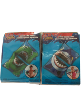Swim Arm Bands Printed Inflatable Shark   2 Pack One Blue &amp; Green - £12.71 GBP