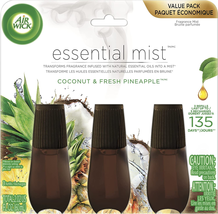 Essential Mist Refill, 3 Ct, Coconut and Pineapple, Essential Oils Diffuser, Air - £17.06 GBP