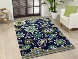Hand Tufted Rug Floral Wool Area Rug 3x5 5X8 6x9 8X10 9X12 100% Soft Blended  - £149.46 GBP