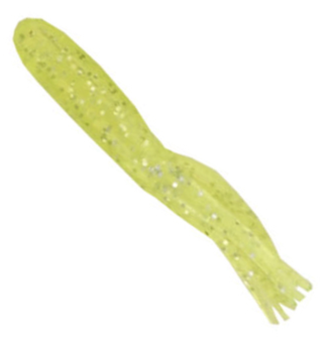 Creme 2&quot; Mini Tail Soft Tube Crappie Panfish Lure, Chart/Silver Glitter,... - $3.49