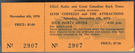 Elvis Costello &amp; The Attractions Vintage 1978 Ticket Stub &amp; Flyer Queen&#39;s Great  - £31.57 GBP